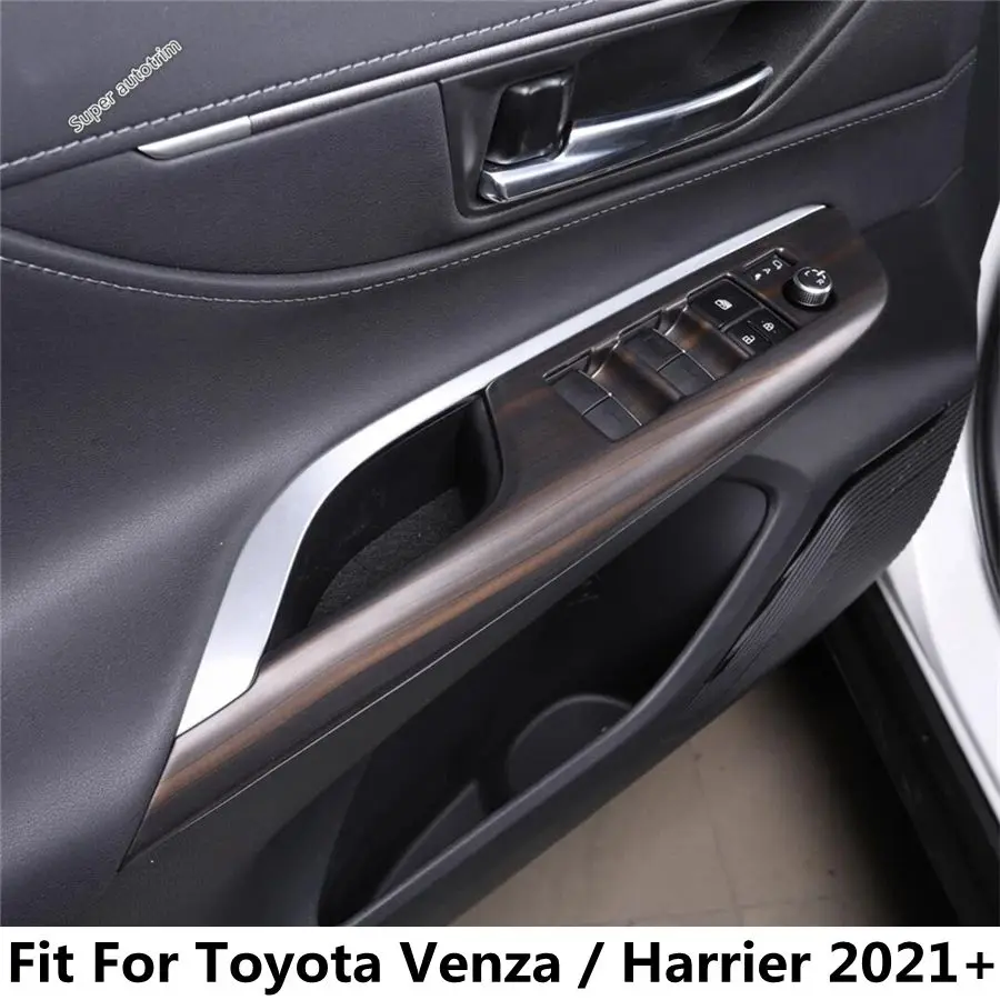 

Door Armrest Window Lift Switch Button Panel Decoration Cover Trim Wood Grain Accessories For Toyota Venza / Harrier 2021 -2024