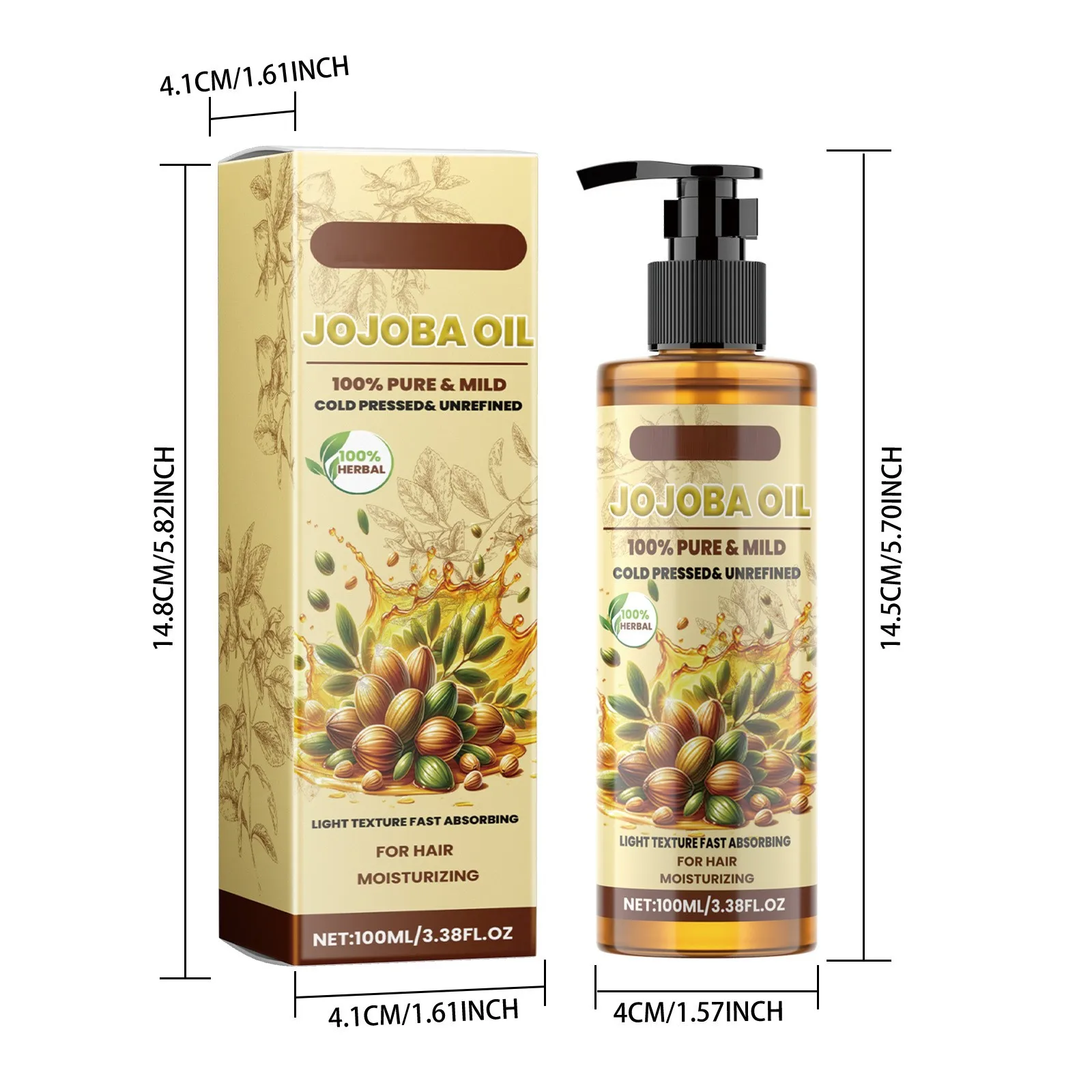 Jojoba Hair Care Oil, Moisturizing And Hair Care Non-greasy Soft Hair Deep Nutrition Nourishing Hair Care100ml