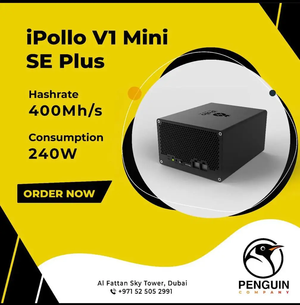 IPollo V1 Mini Se Plus 400MH/s 240W 6G Wi-Fi ETC Miner With PSU  home mining