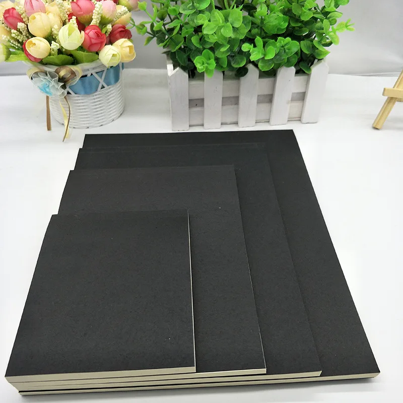 Solid colored kraft paper notebook for primary and secondary school students, stationery, black card draft  school supplies