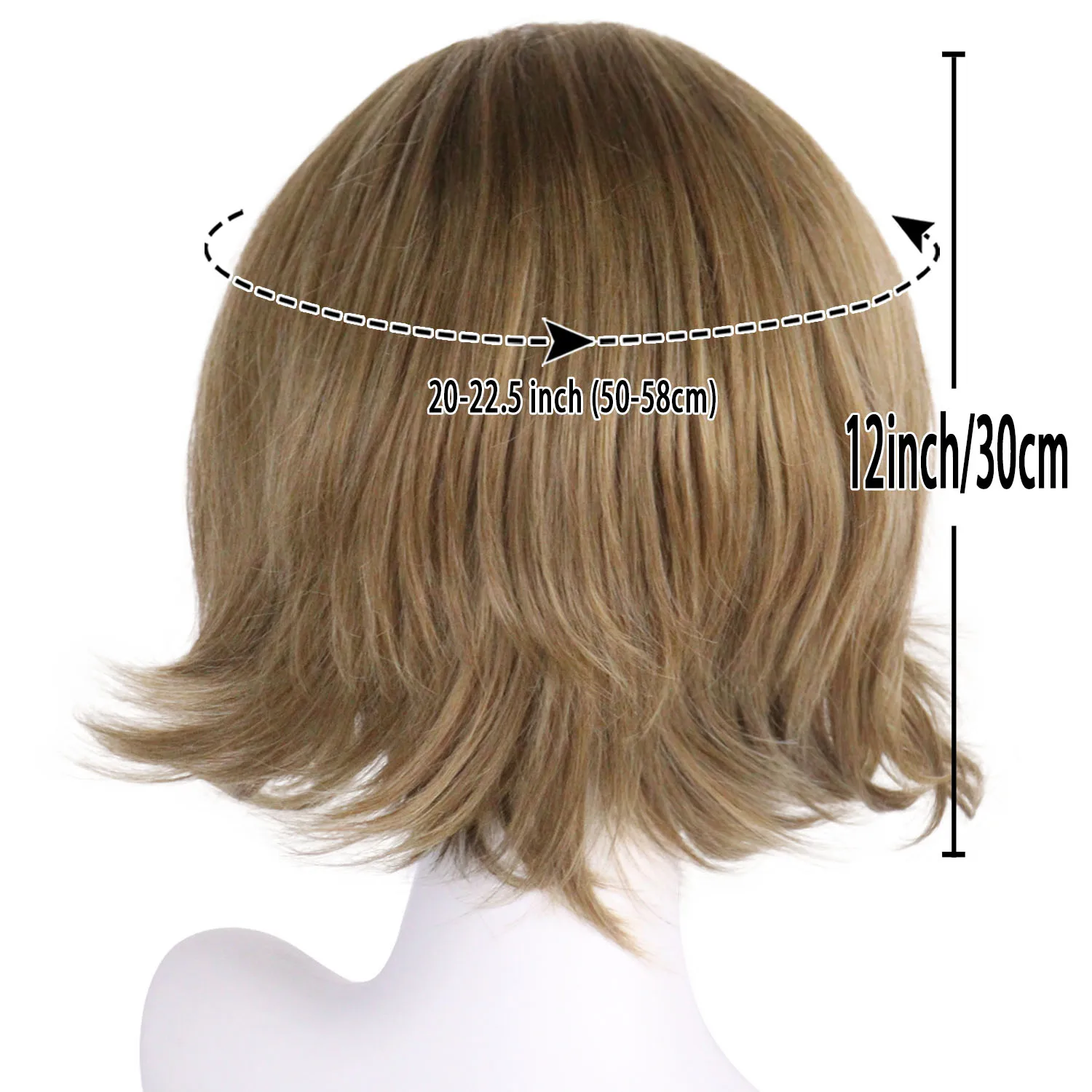 الألياف الاصطناعية براون الجانب الانفجارات شعر مستعار النمط الطبيعي للنساء قصيرة مجعد الباروكات الأم شعر مستعار الهدايا اليومية حفلة تأثيري شعر مستعار الإناث #6