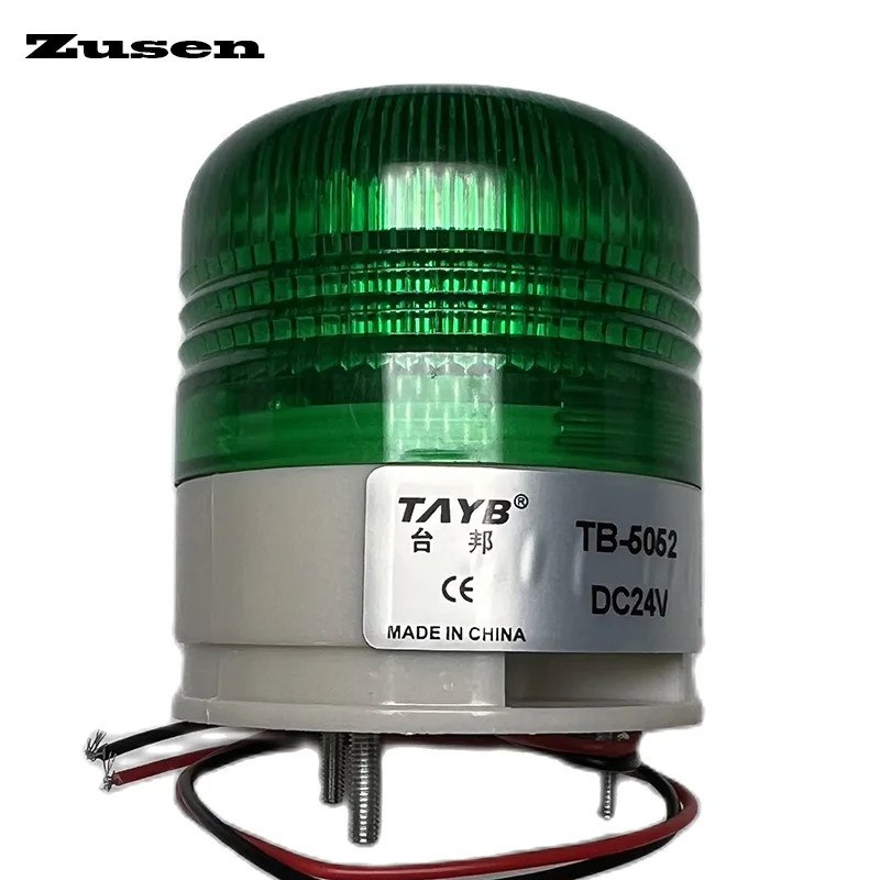 Zusen TB5052-G 12V 24V Green Color Signal Warning Lamp LED Small Flashing Light