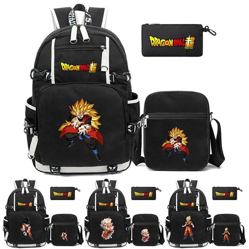 3Pcs/set Anime Dragon Ball Plecak Teenager Student Back To School Backpack Boy Girl Schoolbag Men Goku Bag Travel Mochila Set