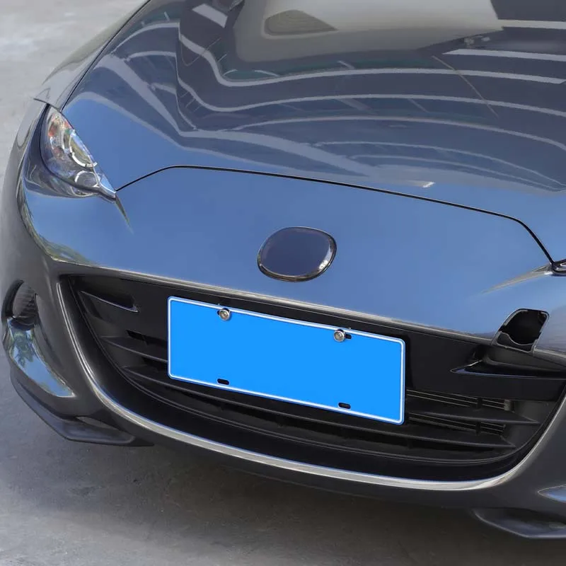 

For Mazda MX-5 Miata ND 2016-2024 Smoked Black ABS Car Front Rear Badge Cover Emblem Protection Trim Auto styling Part 2PCS