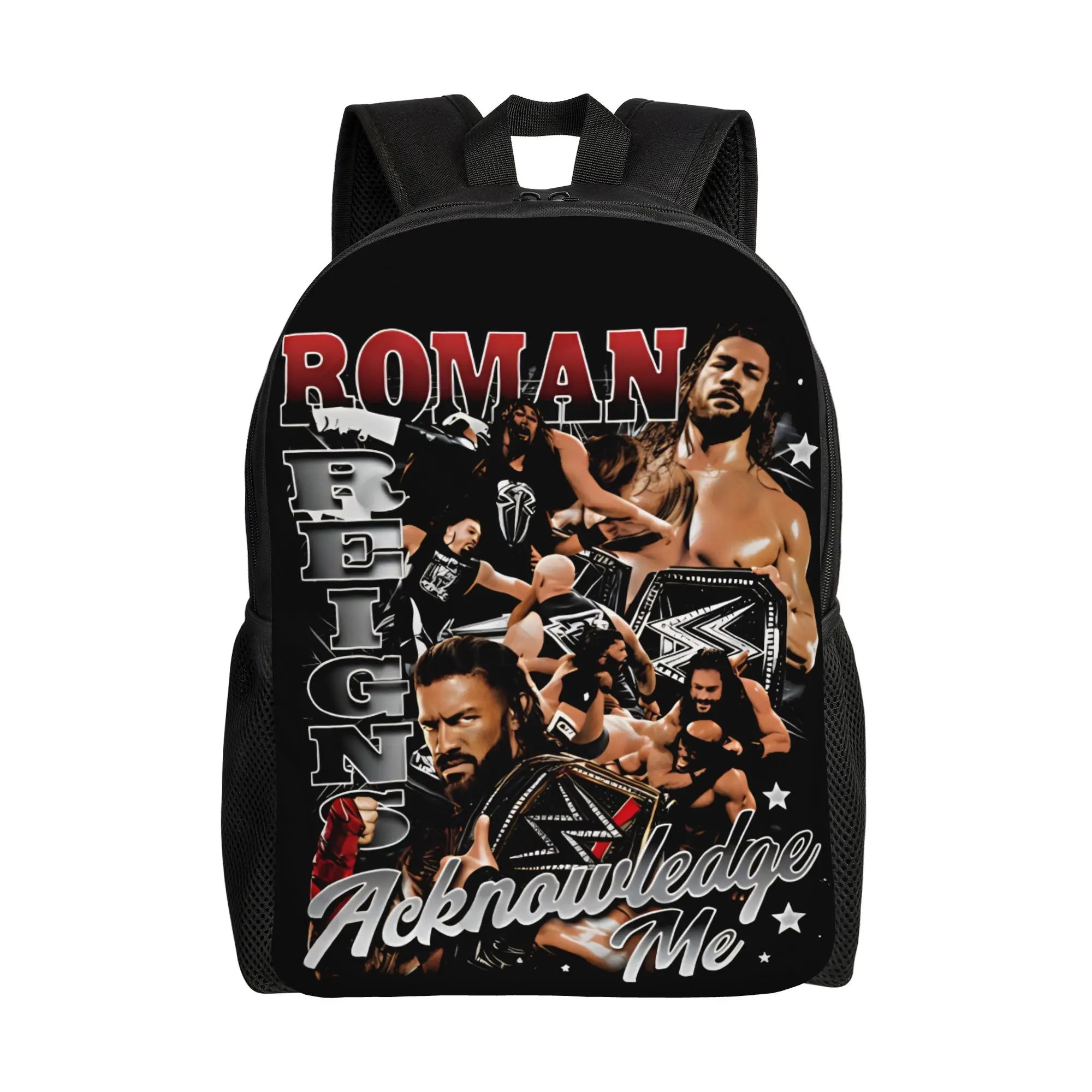 

Roman Reigns Acknowledge Me Backpack Boy Girl Polyester Workout Backpacks Soft Stylish School Bags Rucksack