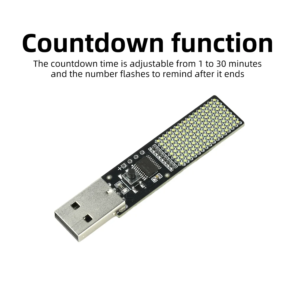 8X16 LED-Matrix-Display-Bildschirm mit dynamischen Flammeneffekten, Countdown-Timer, USB-betrieben für Geburtstags- und Feiertagsdekorationen – Detail 7
