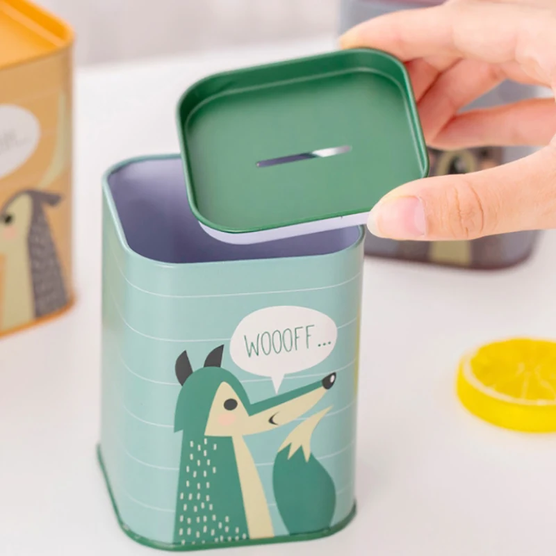 Piggy Bank Metal Coin Box Cute Sundries Cans Storage Cans Gift Cans Home Decor Household Saving Money Box