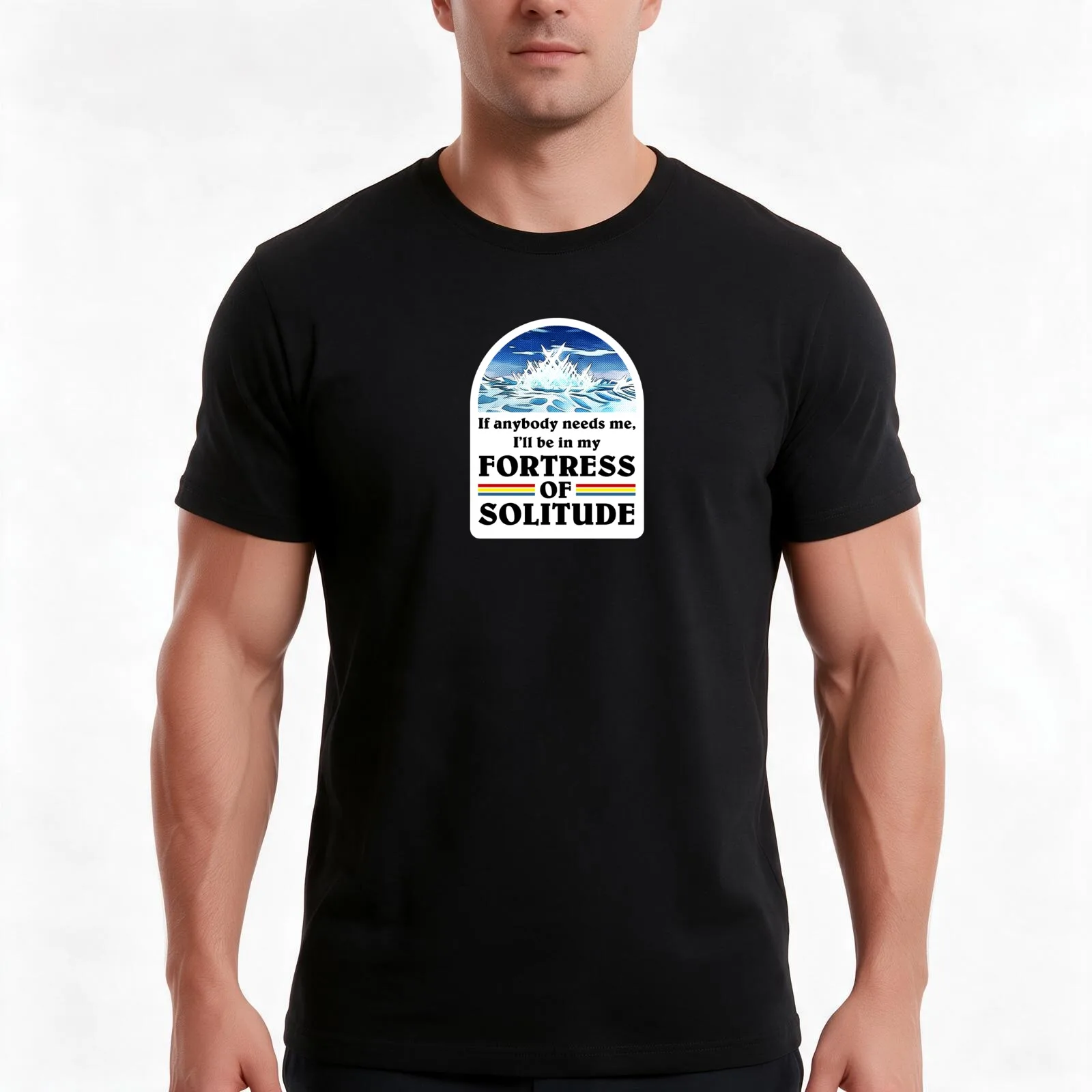 Fortress of Solitude T-Shirt Summer Casual Cotton Tee Oversized Streetwear Tops Vintage Graphic Print Loose Fit Short Sleeve