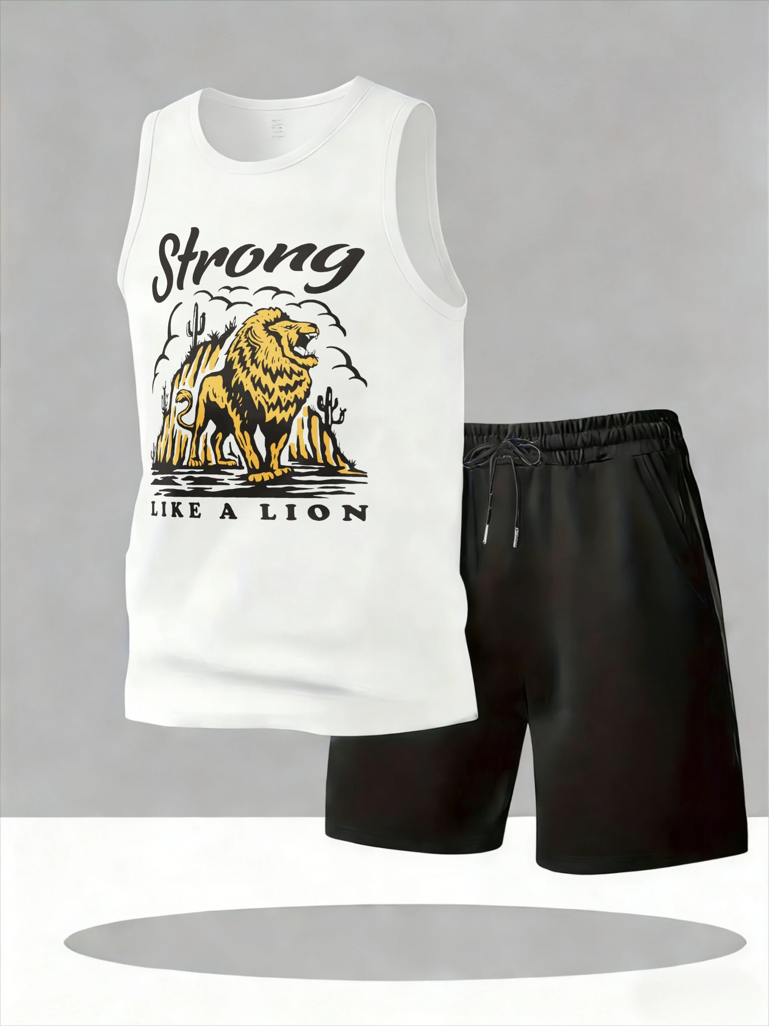 

Men's Tank Top Sets 2026 Summer Quick drying oversize sports crewneck running men's suits beach Breathable Sportswear