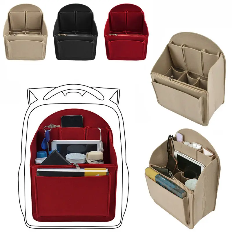

Рюкзак с несколькими карманами, вставка для хранения, фетровые сумки-вставки, портативные дорожные косметические книги, телефон, IPad, зонтик, кошелек, органайзер