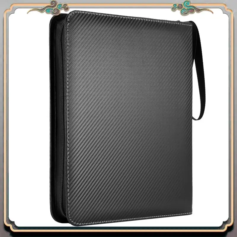 Durable Trading Card Binder, 9 Pockets Baseball Card Binder Sleeves With Zipper, Card Case For Game/Football/Baseball Card