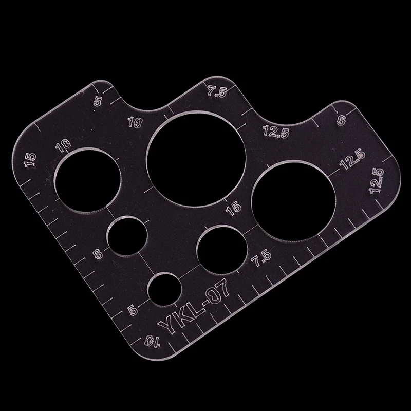 1PC Acrylic Rounded Ruler R Rules DIY Supply Tool Full Size Template For Handmade Leather Style Pattern Drawing Ruler