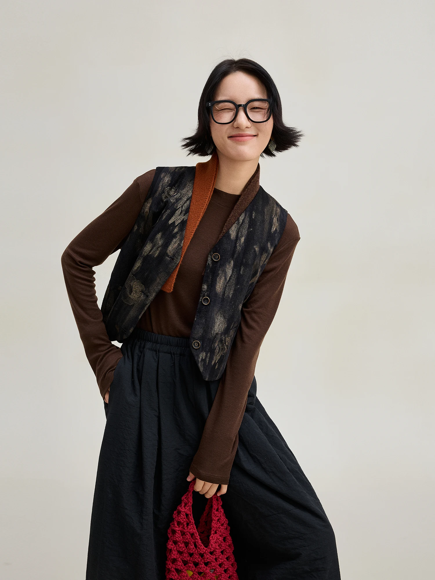 

Mallin Women's Spring New Linen Cotton Blend Gold Emed V-ne Svel Slim Fit Vest Jaet Original Design Outerwear