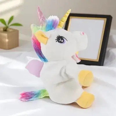

Unicorn Hand Puppet Educational Storytelling Aid for Kids Soft Natural Fabric Washable Non Fade Elastic Lifelike Design Creative