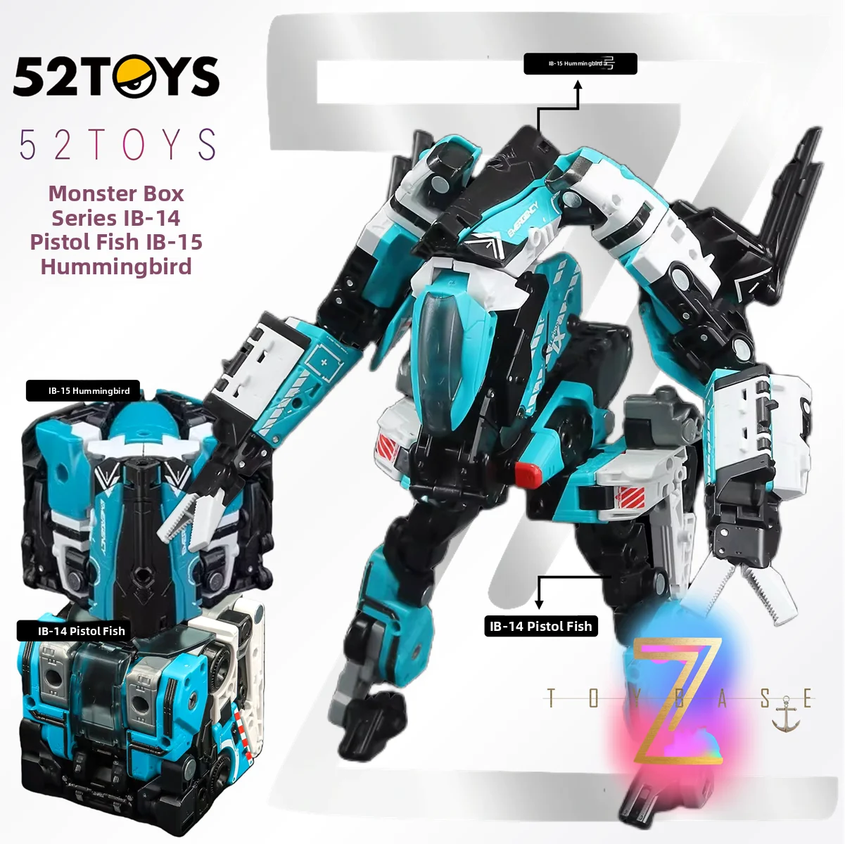 

Серия 52TOYS Monster Box: IB14 Gunfish, IB15 Hummingbird, All-Mighty Team — трансформируемые модели роботов