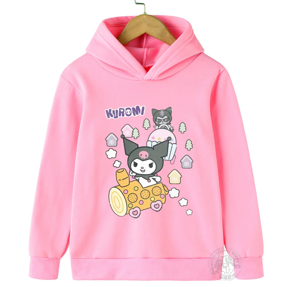 Cute Kuromi Hoodie Cartoon Anime Funny Print Sweatshirt Girls Kids Clothes Boys Clothing Y2k Winter Pullover Casual Sport Hooded