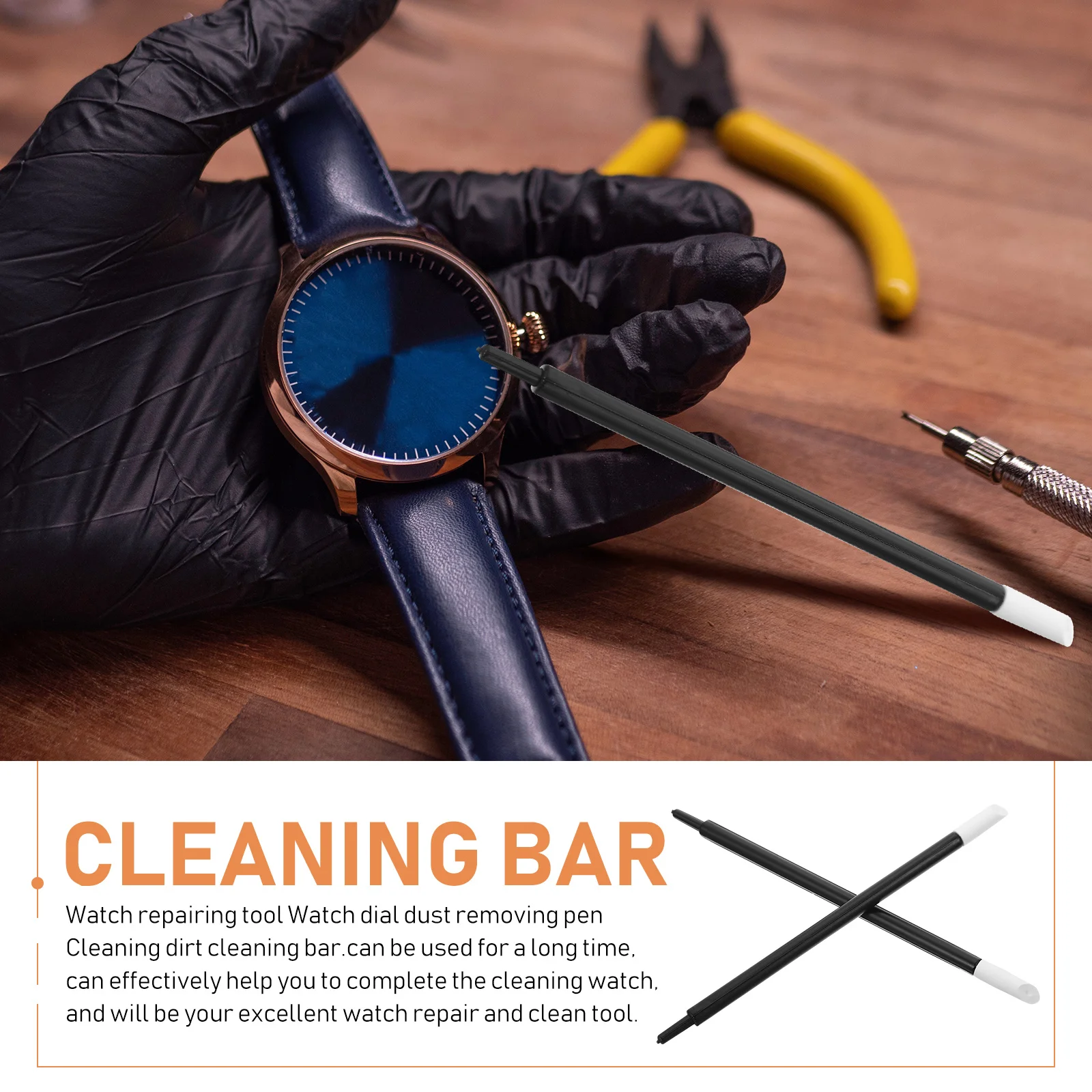 

2Pcs Dust Clean Pen for Watch Dial Cleaning Tool Small Part Repair Supplies Wristwatch Maintenance Kit Plastic Precision Cleaner