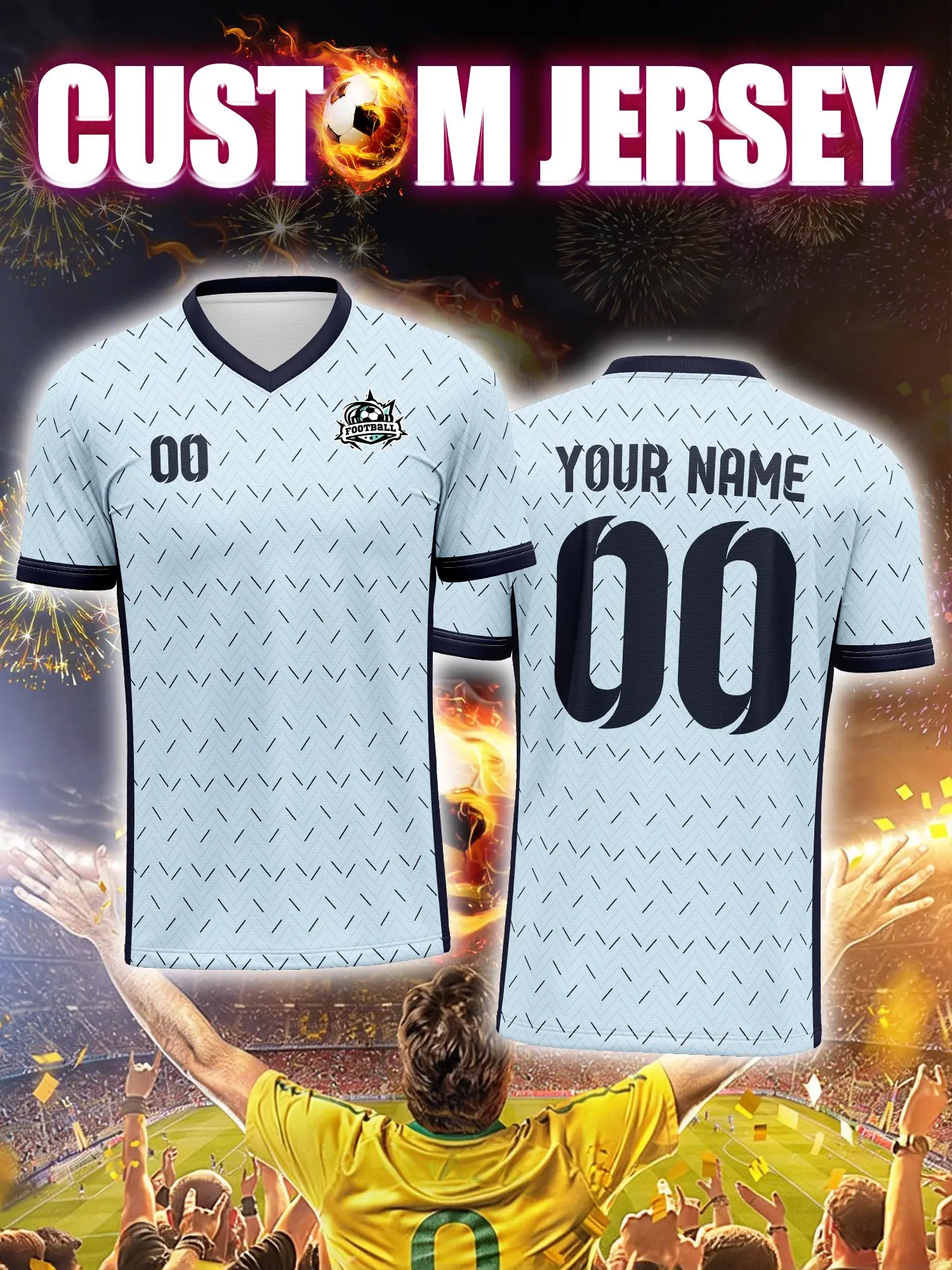 

Футболка для футбола с индивидуальным изображением, номером и именем, комплект для всей семьи, друзей, команды или группы.