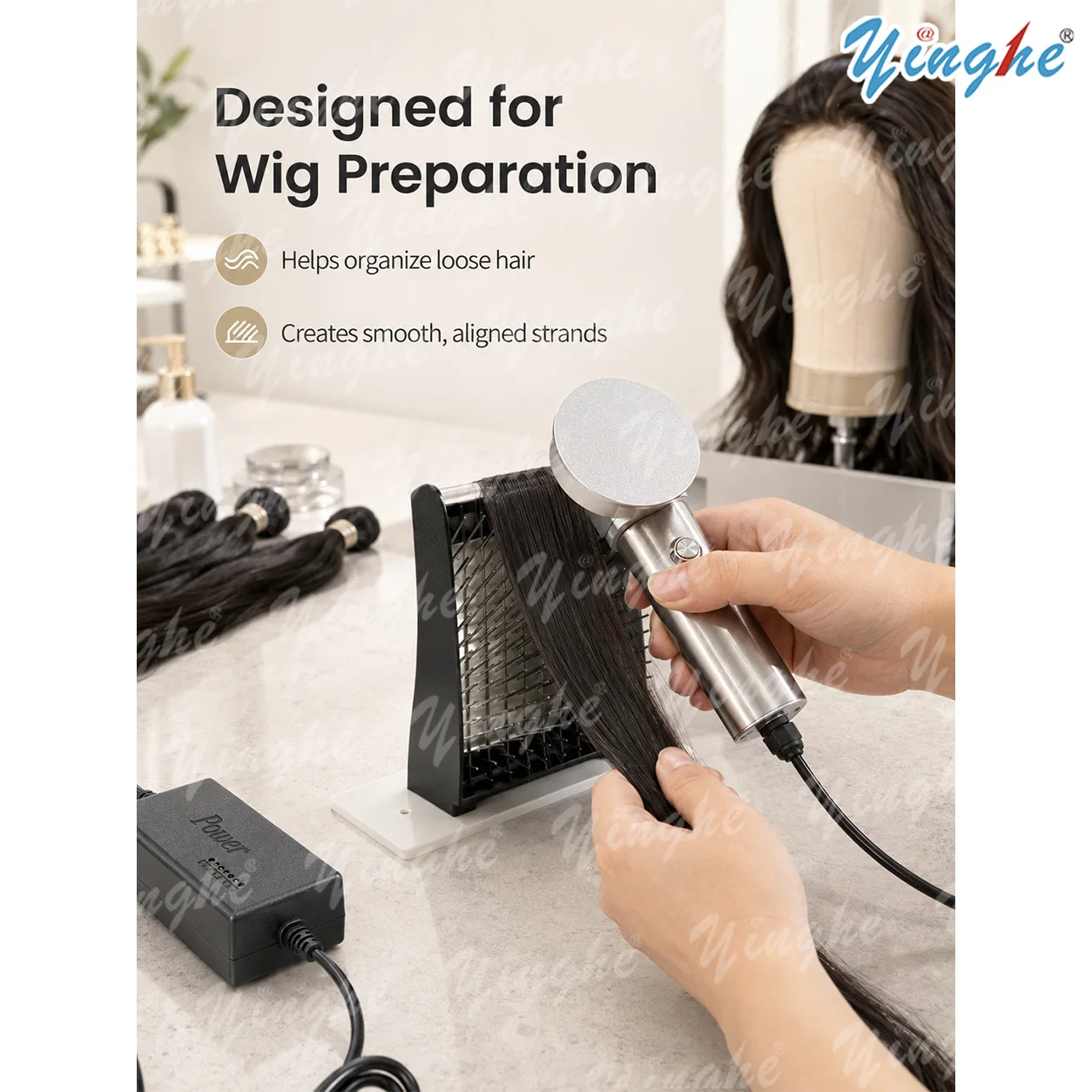 2026 Auto Hair Aligner Professional Salon Tool, Slider Pro Hair Organizer for Bulk Extensions, Fast Straighten Save Time