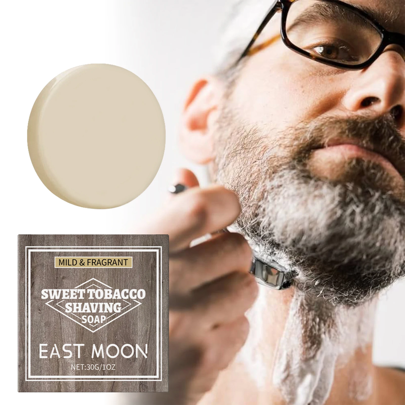 

Мужское мыло для бритья Sweet Tobacco с натуральными экстрактами - богатое пенообразование, уменьшение трения, увлажнение для мягкой кожи и глубокого очищения