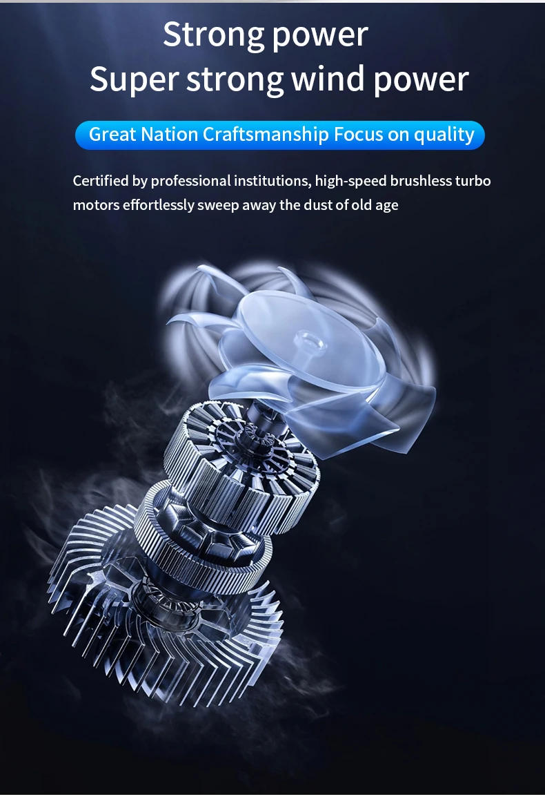 150000RPM Mini Turbo Jet Fan Brushless Motor Handheld Duct Fan 52M/S Portable Turbo Fan  with Power Display Car Keyboard Cleaner