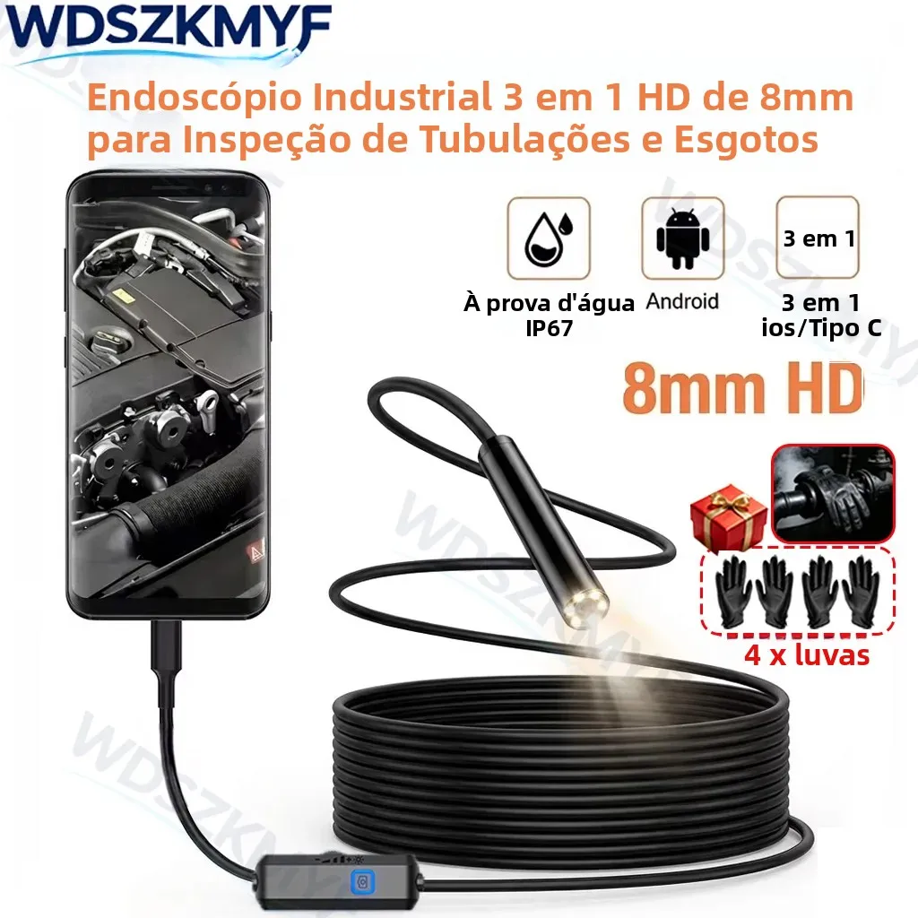 nova-camera-endoscopica-hd-2026-com-lente-de-8mm-tipo-c-micro-para-smartphones-ios-e-android-a-prova-d'Agua-ip67-para-inspecao-de-tubulacoes-borescopio-automotivo-e-uso-movel