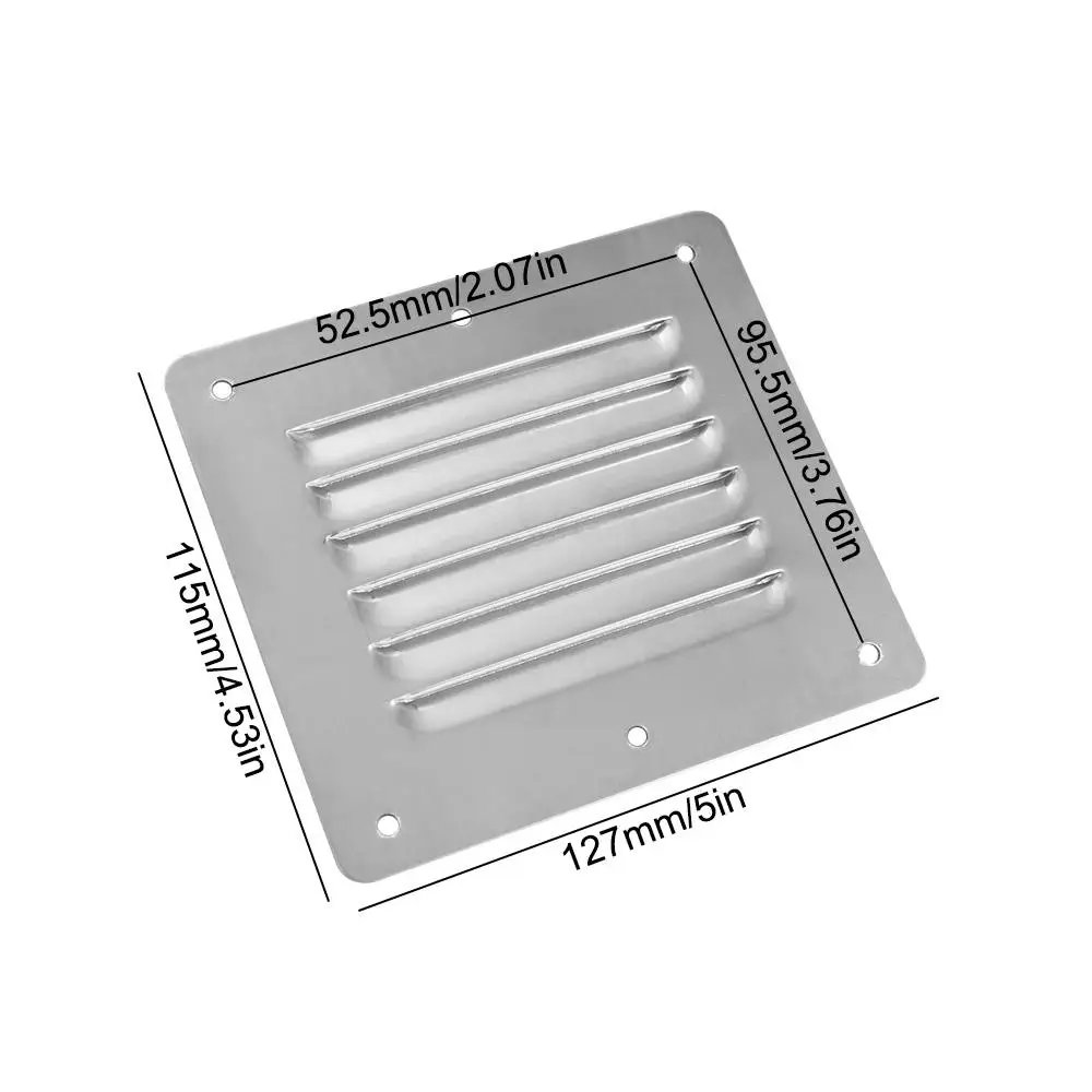 Square Flat Dryer Vent Cover Ventilation Covers Resistance Louvered Vent Cover Stainless Steel Silver Window Square Vents
