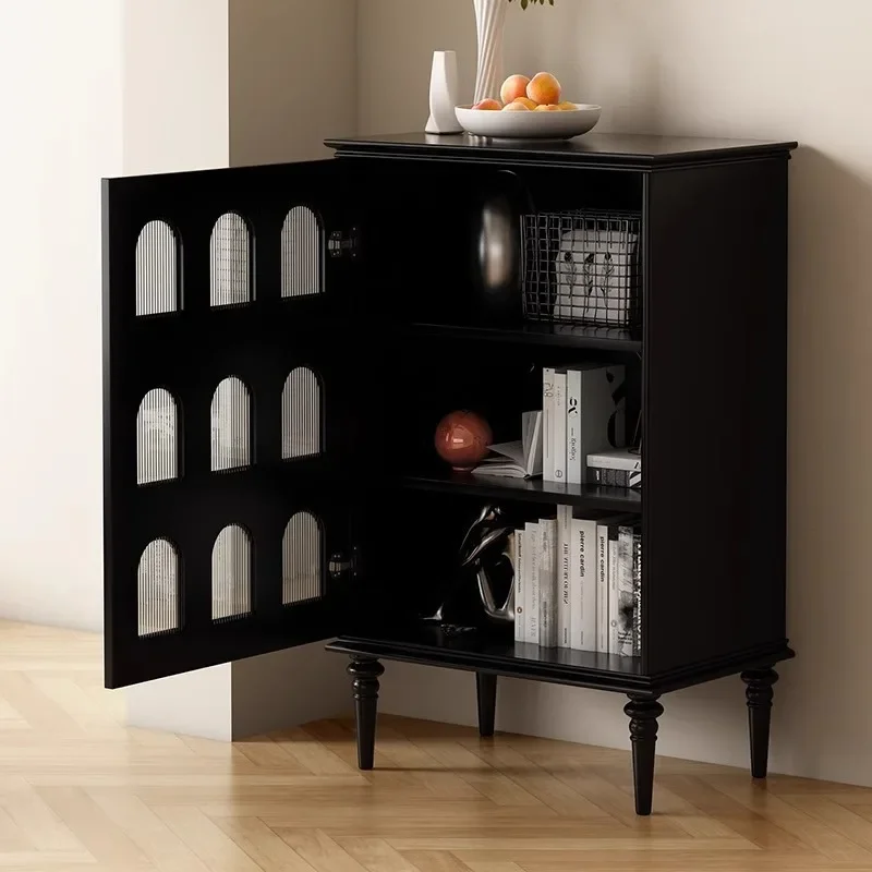 Retro solid wood dining side cabinet, fully equipped wine cabinet, American locker, European storage, bucket cabinet