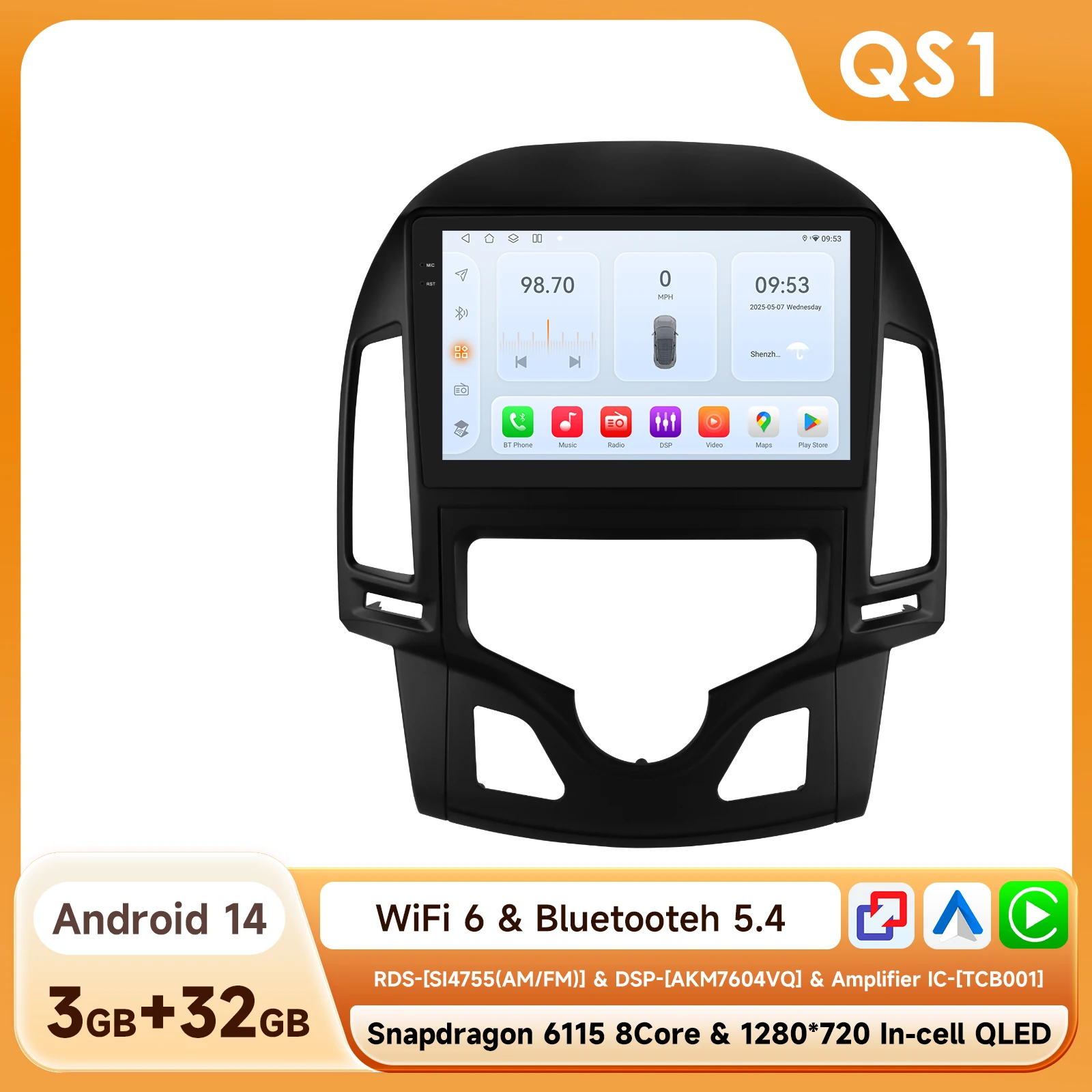 Android autoradio voor Hyundai I30 AT MT 2006 - 2011 CarPlay Auto Intelligent systemen Autoradio Multimedia Speler 2din 360 Camera Bluetooth fan RDS DSP 4G wifi