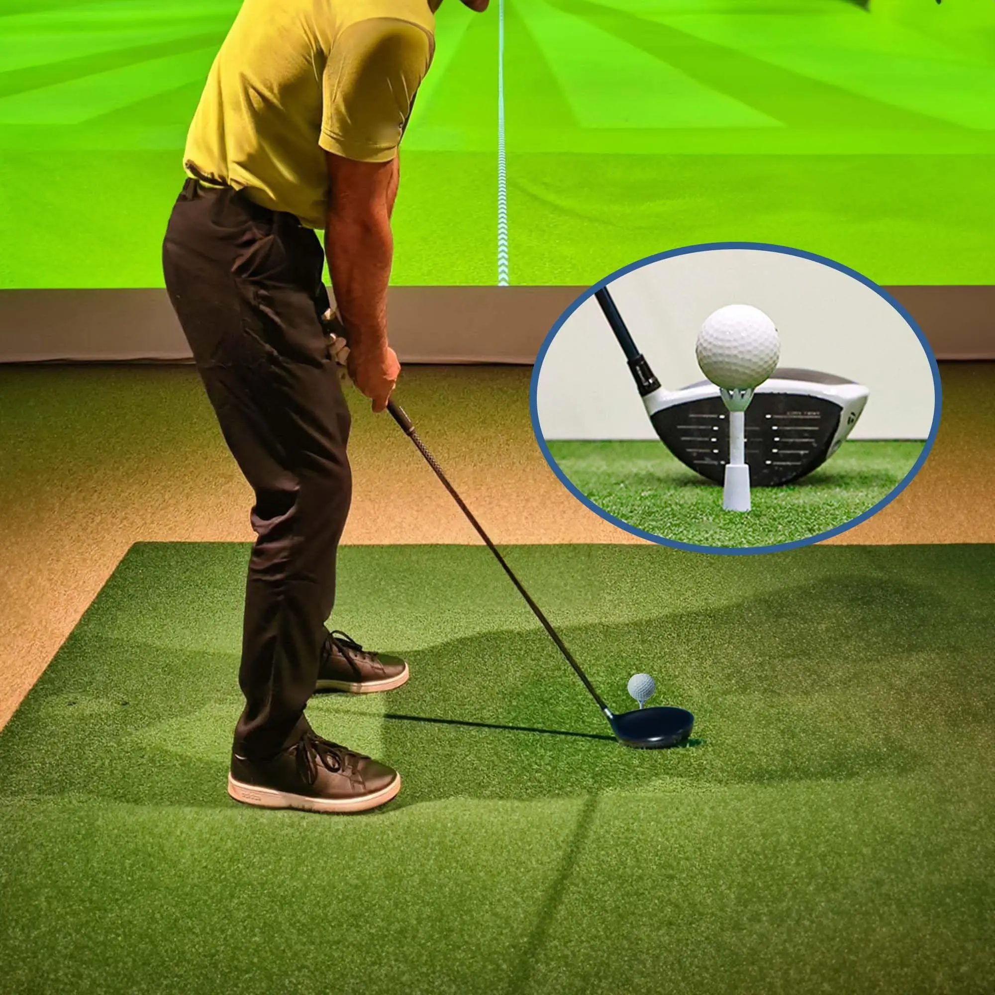 FzcSpeed 2er-Pack verstellbarer Golf-Tee für verschiedene Driving-Range-Distanzen, Golfballhalter aus Gummi für Übungsmatten, Zubehör für das Training in Innen- und Außenbereichen. – Detail 3