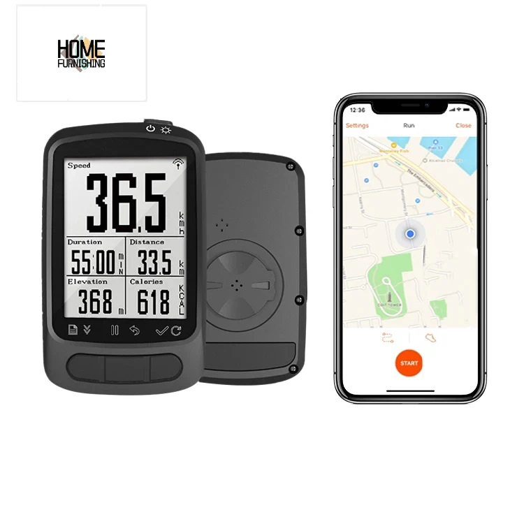 Rechargeable GPS Bike Cycling Computer LCD Screen Support Phone Calls Text Messages