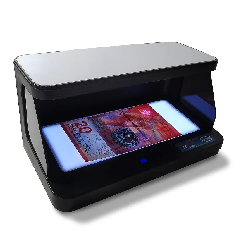 Mini rilevatore di valuta portatile Rilevatore di banconote contraffatte Rilevatore di denaro Supporto luce UV e filigrana