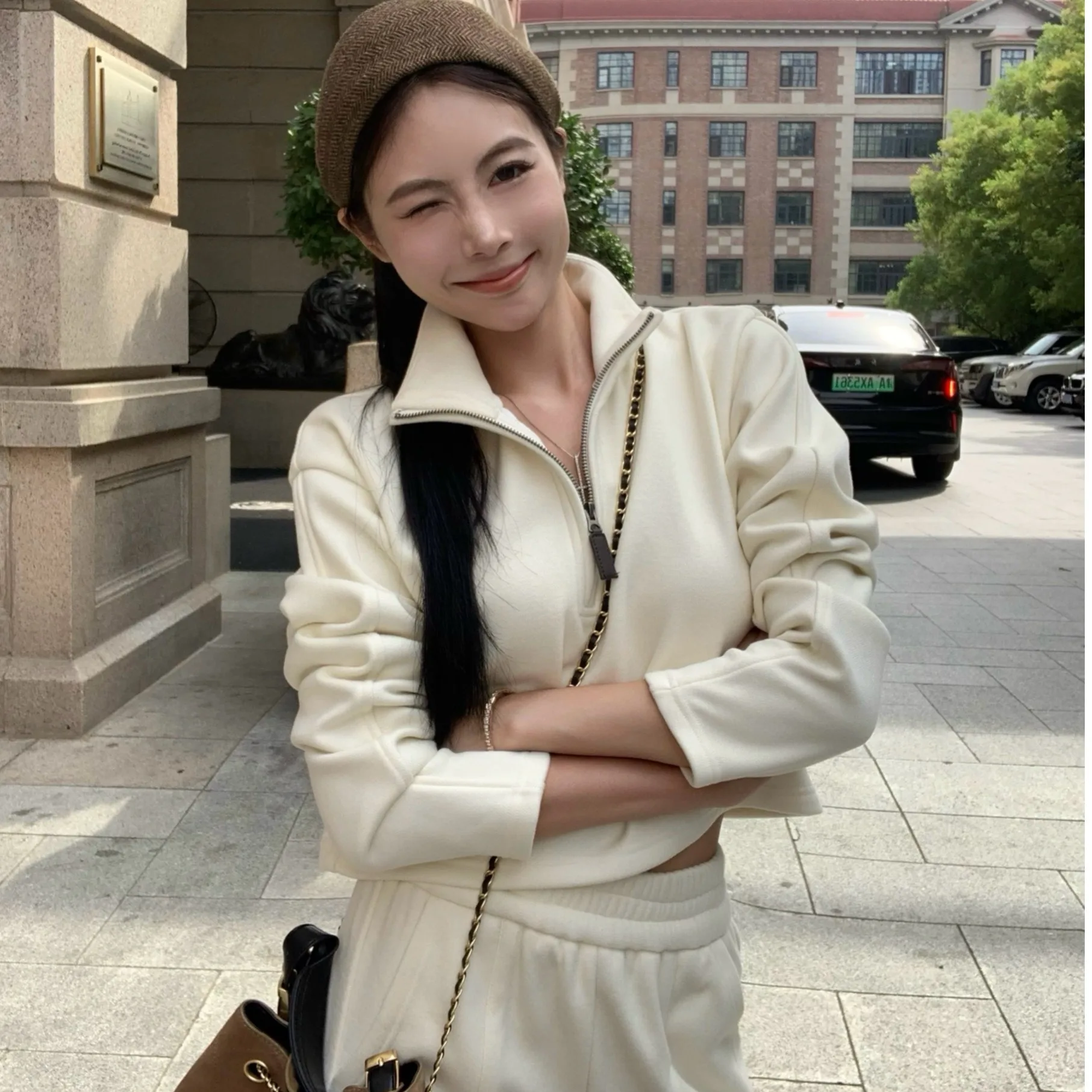 Autumn Winter Thiened Soft Comfortable Women's Outerwear Loose Wide Leg Pants Set Chic Casual Loose Fit Two Piece Suit