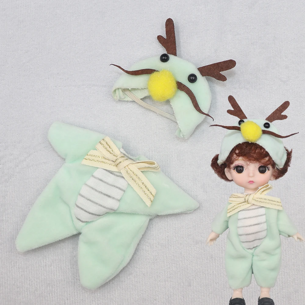 New Clothes For Dolls 16 cm 15cm Bjd Clothes Hat Short Sweater Skirt For Mini Doll 1/8 1/12 6inch Hoodie Dress Up Boys and Girls