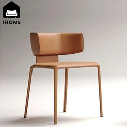 Chaise de salle à manger design minimaliste italien, chaise de négociation haut de gamme, chaise de dossier nordique, moderne et simple, salle modèle