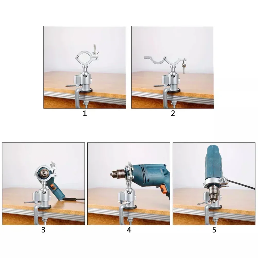 For 360 Degree Rotating Bench Clamp Vises Grinder Holder Drill Stand 1pc Angle Grinder Bracket Aluminium Alloy Bracket