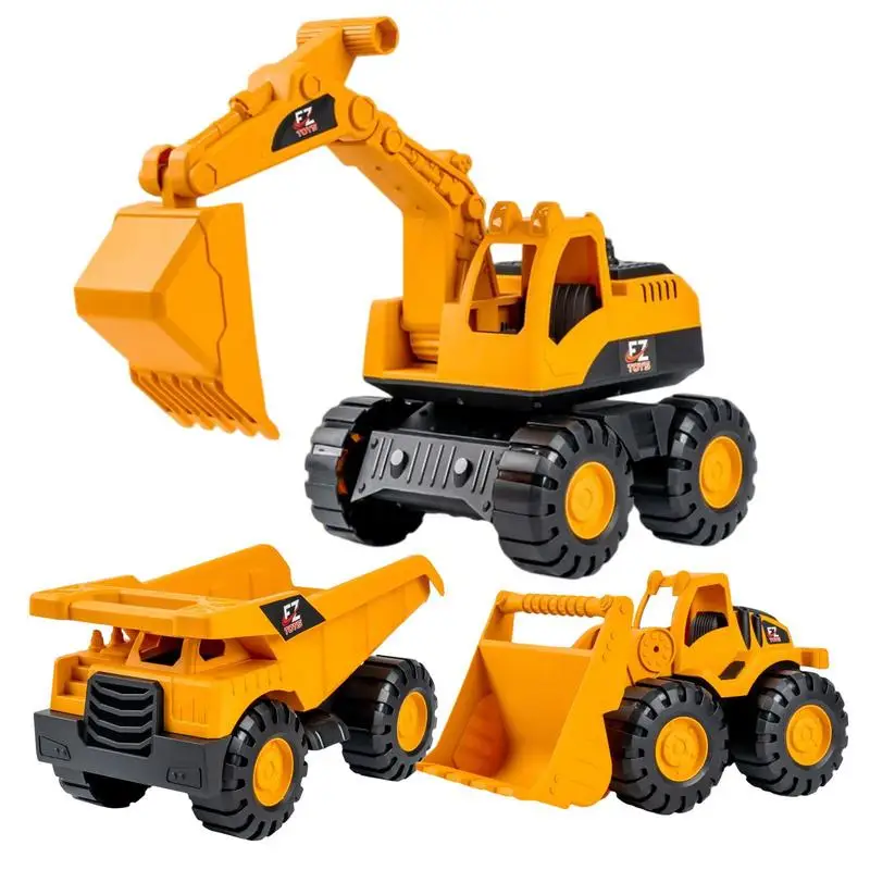 Excavator ของเล่นความเฉื่อยขับรถ Excavator สําหรับเด็ก Construction Fleet เด็กวัยหัดเดิน Early Education ยานพาหนะก่อสร้างของเล่น