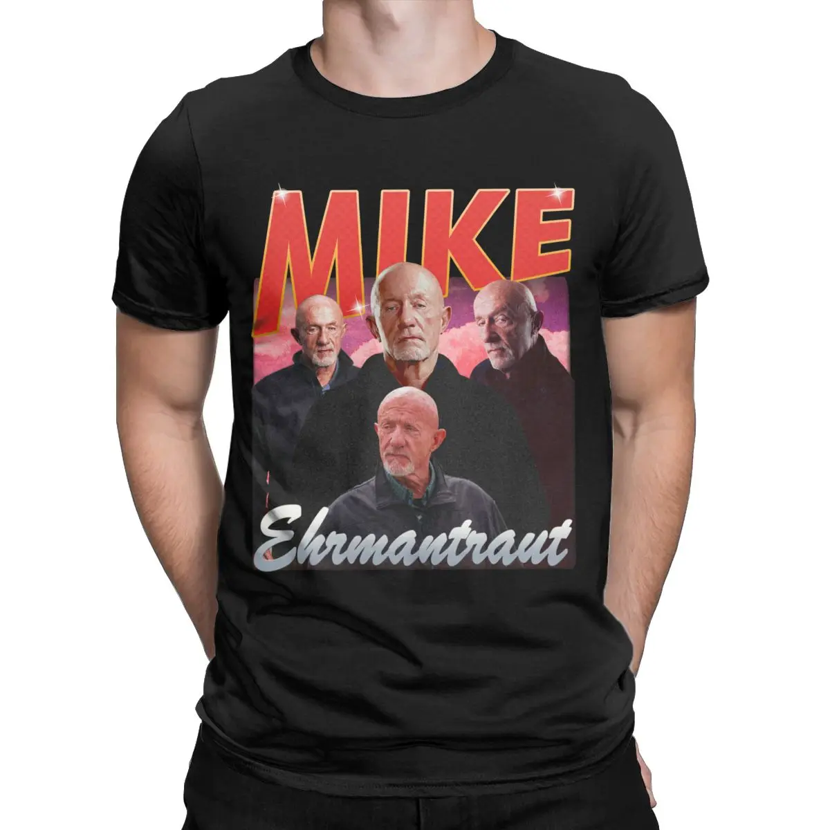 Men\'s T-Shirt Mike Ehrmantraut Casual Pure Cotton Tee Shirt Short Sleeve Breaking Bad T Shirt Crewneck Clothes Gift Idea