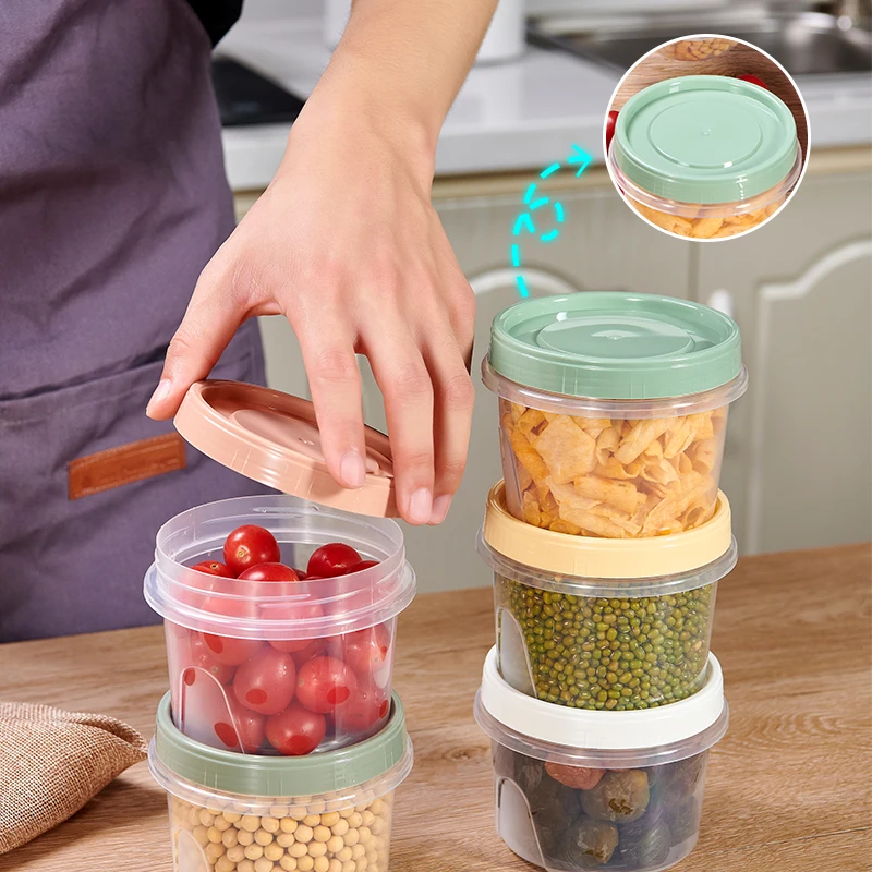 10Pcs Food Storage Containers Kitchen Accessories Rice Cereal Dispenser 500ml PP Boxes Microwave Fridge Jars To Preserved Foods