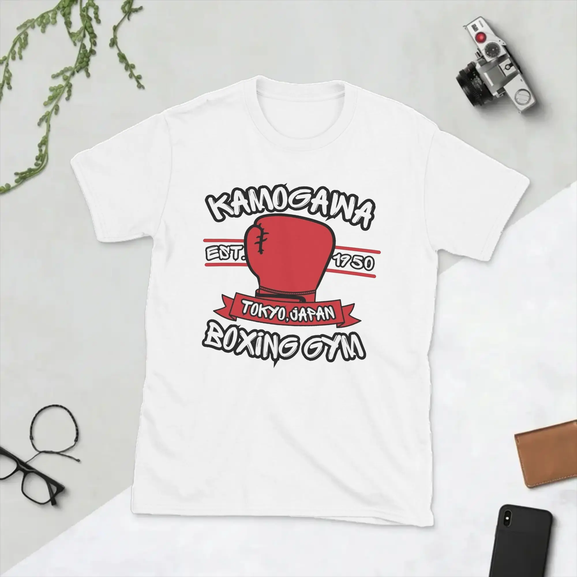 Hajime No Ippo Anime Kamogawa Boxing Gym T Shirt Men's  Pure Cotton T-Shirt Round Collar  Tee Shirt Short Sleeve Clothing Summer