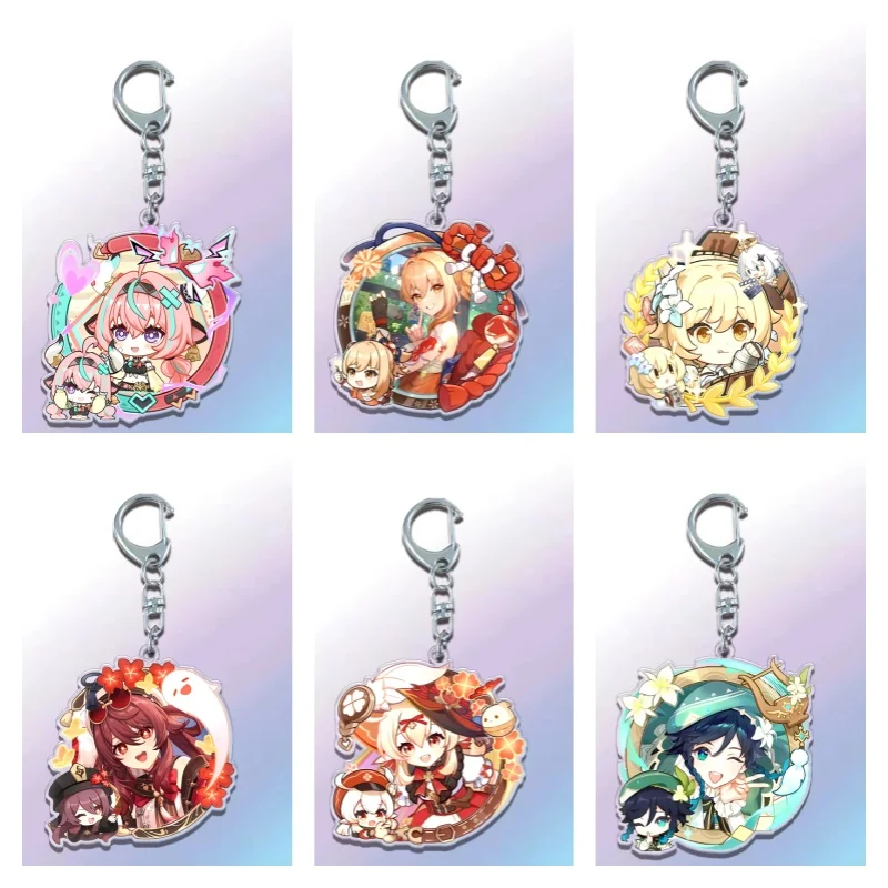 Genshin Impact Merchandise: Yae Miko, Hu Tao, Venti, Lumine y Valetta Llavero colgante acrílico con el juego Regalos para amigos