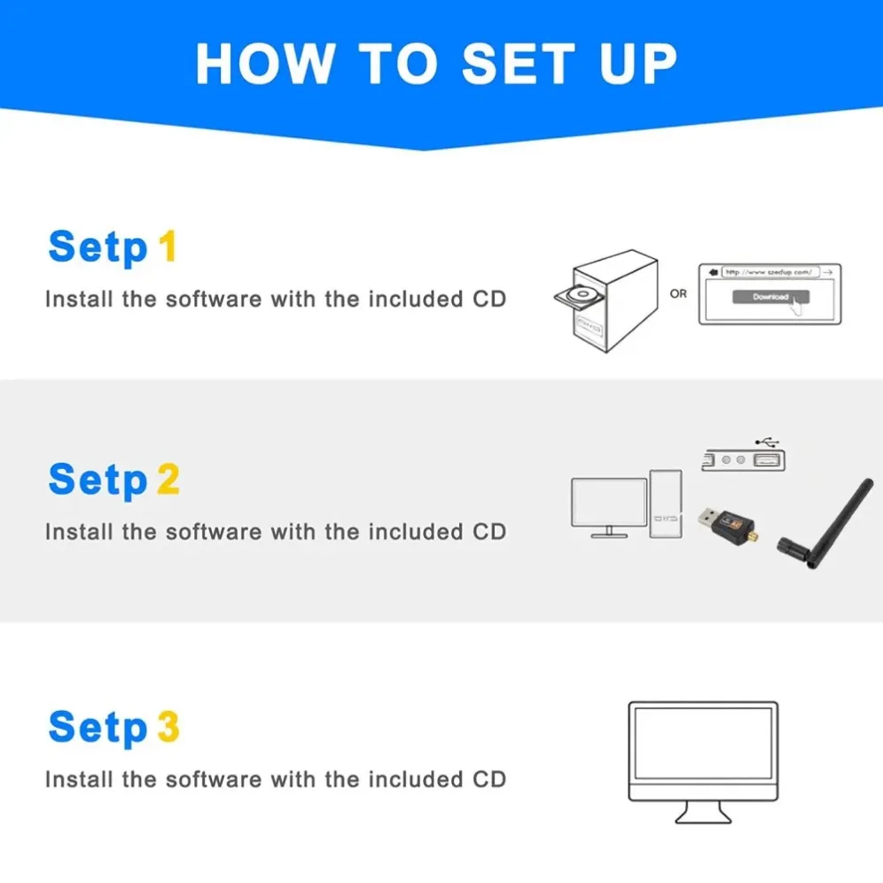 듀얼 밴드 USB 와이파이 어댑터, 무선 네트워크 카드, PC용 동글, 600Mbps, 2.4GHz + 5GHz
