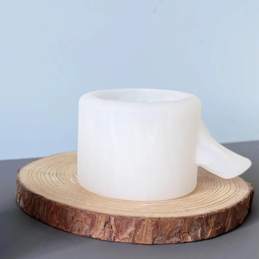 قالب من السيليكون الجص شمعة كوب الروائح كأس مقبض الجص زهرية للديكور المنزل Diy بها بنفسك مشروع زارع #4