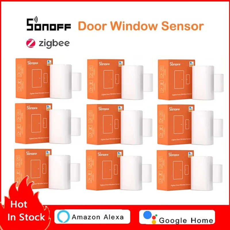 

SONOFF ZigBee SNZB-04P Smart Home Window Sensor eWeLink APP Alert Smart Home Security Detector 1-10 Pcs For Google HomeAlexa