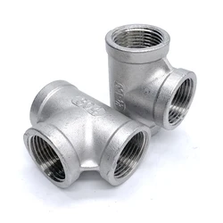 SS304 Stainless Steel Female Threaded 3 Way Tee T Pipe Fitting 1/8