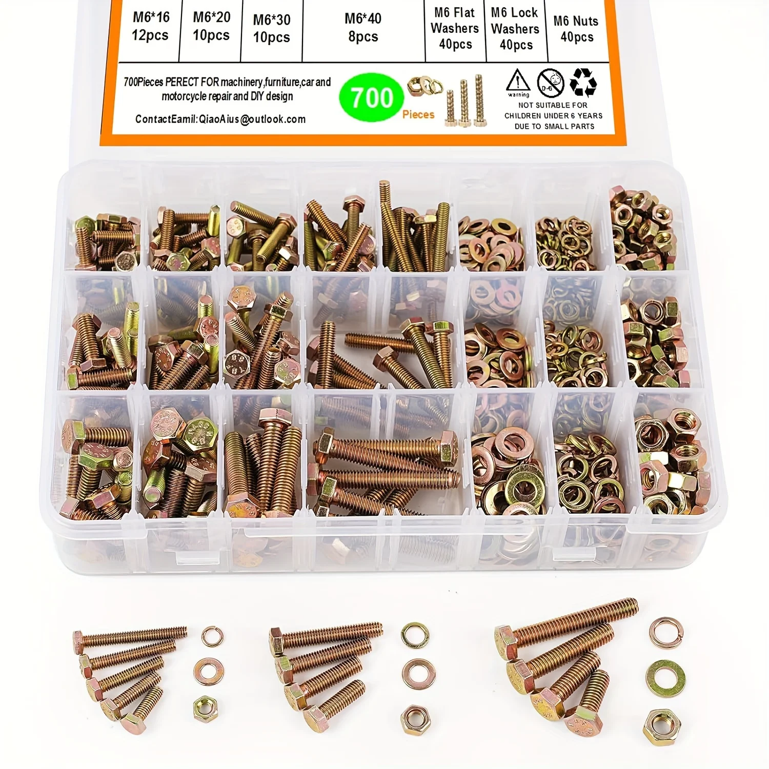 

Grade 8.8 Metric Nuts and Bolts, Histely 700PCS M4 M5 M6 Nuts and Bolts Assortment Kit, Heavy Duty Hex Head Screws and Nuts Wash