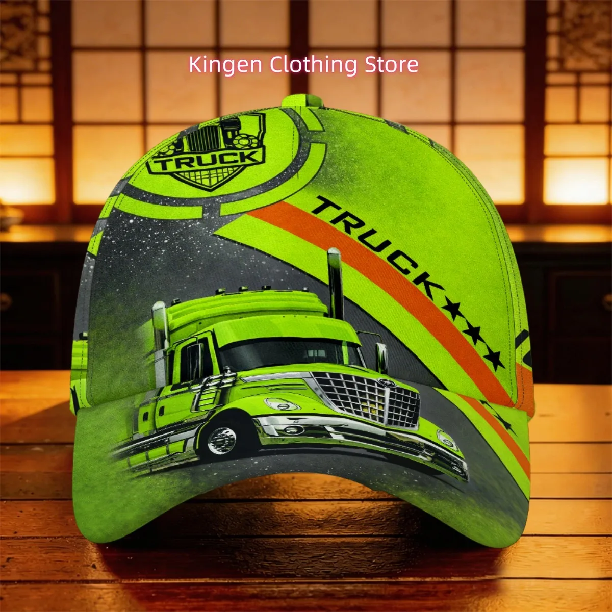 1pc Neon Truck Power Baseball Cap Full Print Pattern Peaked Cap Driving Cab Driver Cap 2D Printed Father'S Day Gift Fishing Trip