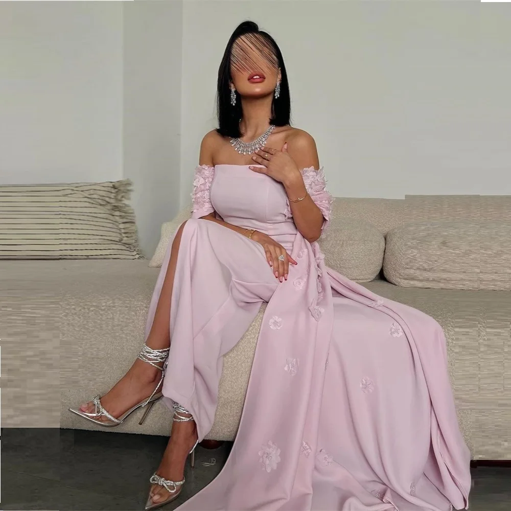 

Evening Dress Prom Dearin Off-the-shoulder Column Floor Length Skirts Applique Bespoke Occasion Dresses Formal Gown Saudi Arabia