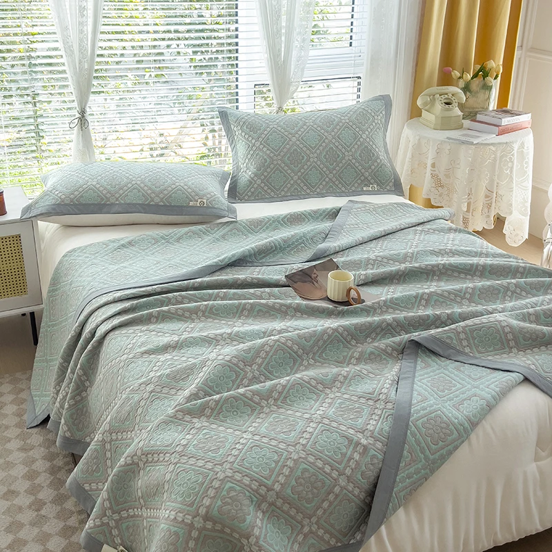 Tre strati, trapunta asciugamano, puro cotone, garza, adulto, estivo, coperta, trapunta.