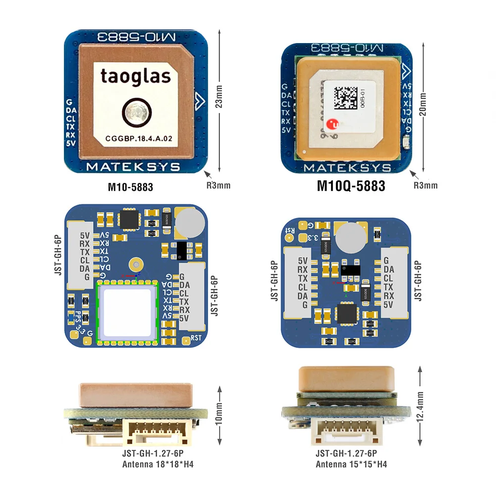 MATEK Mateksys GNSS M10Q-5883 GPS بوصلة مغناطيسية QMC5883 لطائرة سباق RC FPV بدون طيار